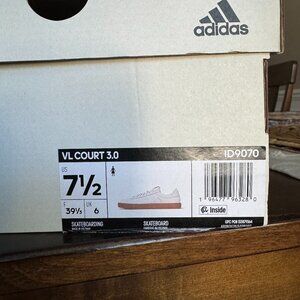 Adidas VL Court 3.0 Women’s Sneakers – White Suede – Size 7.5 (New)